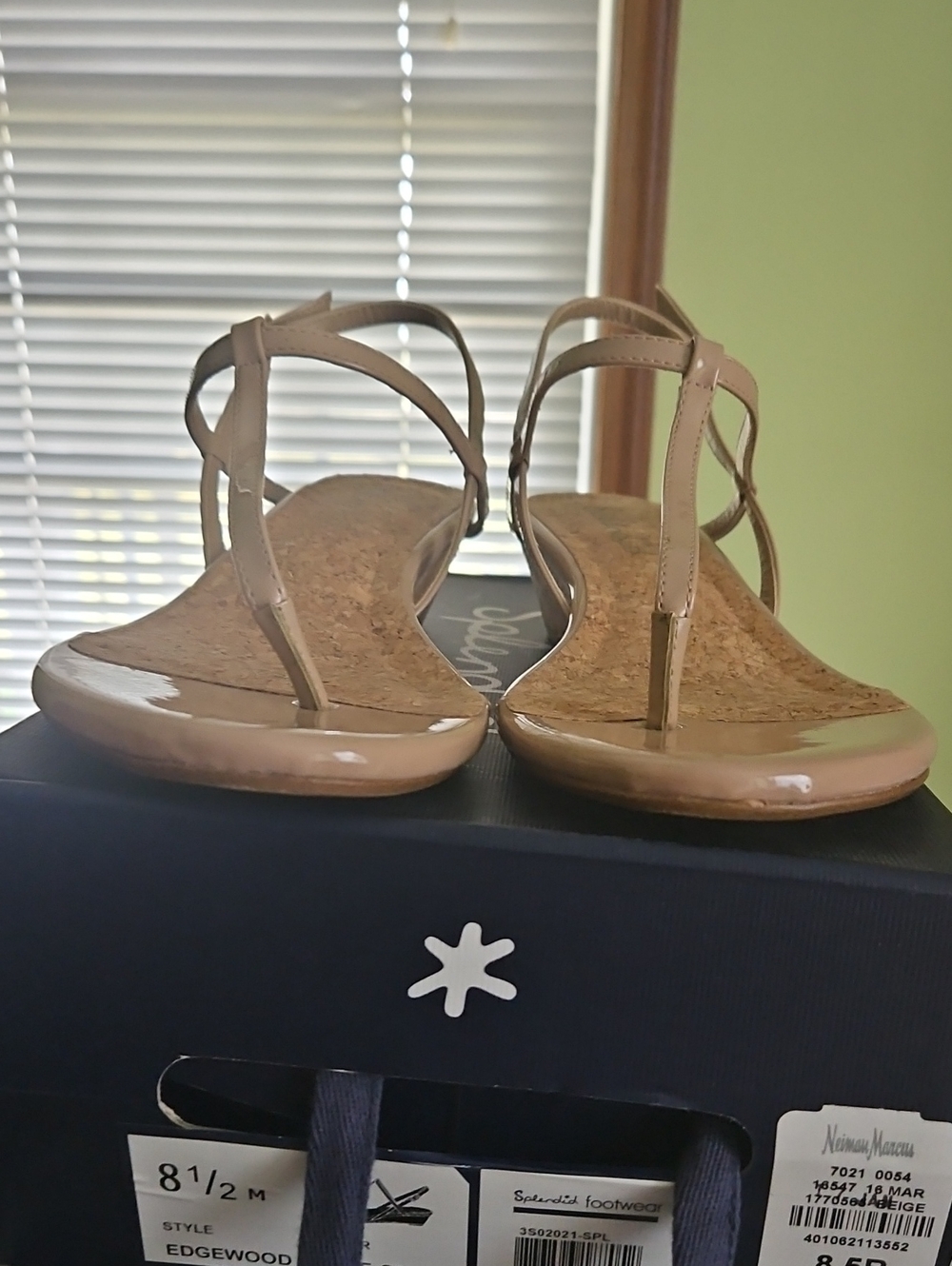 Beige Cork T-Strap Women's Sandals
